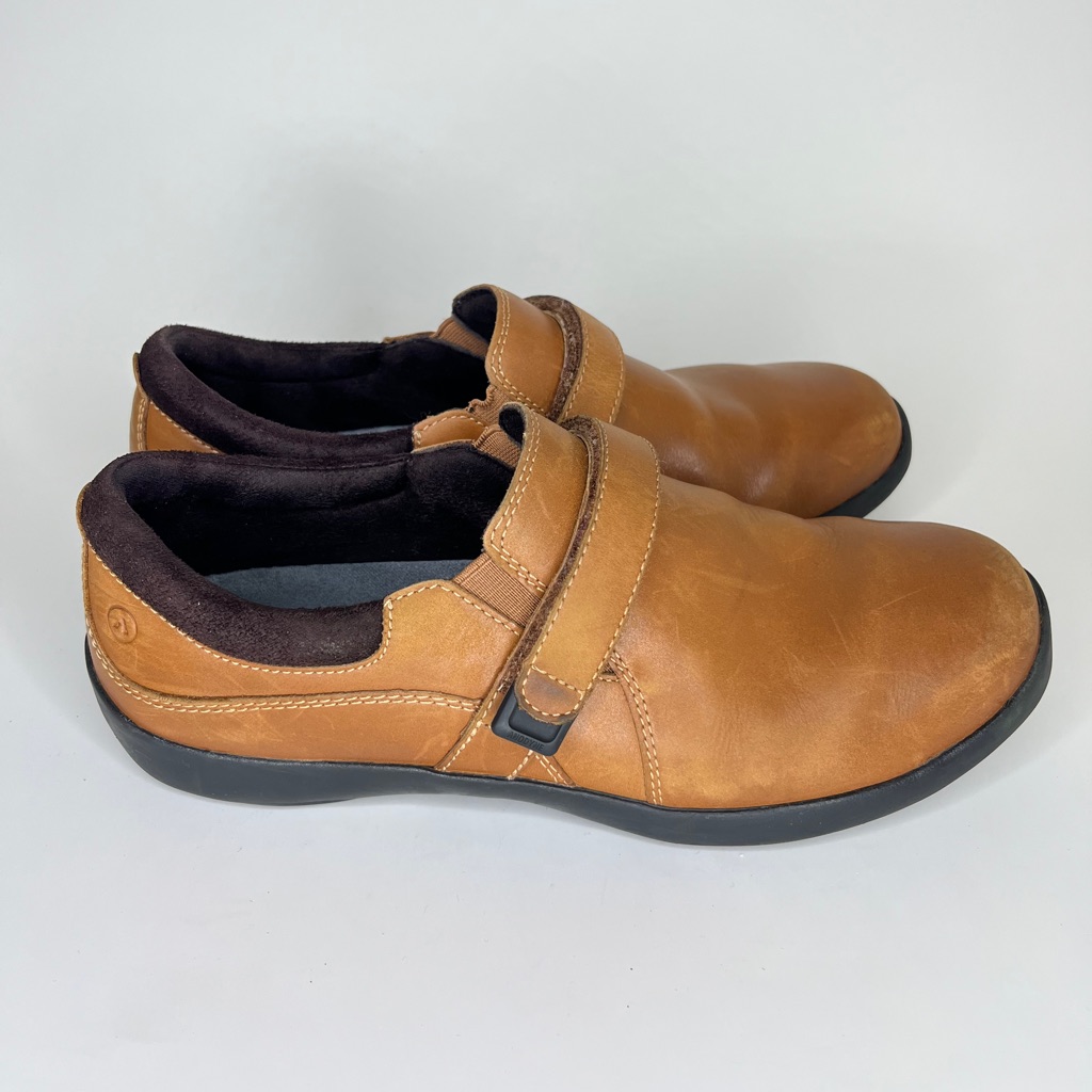 Anodyne No. 51 Comfort Shoes Womens Size 7.5m Brown Leather Hook Loop Strap